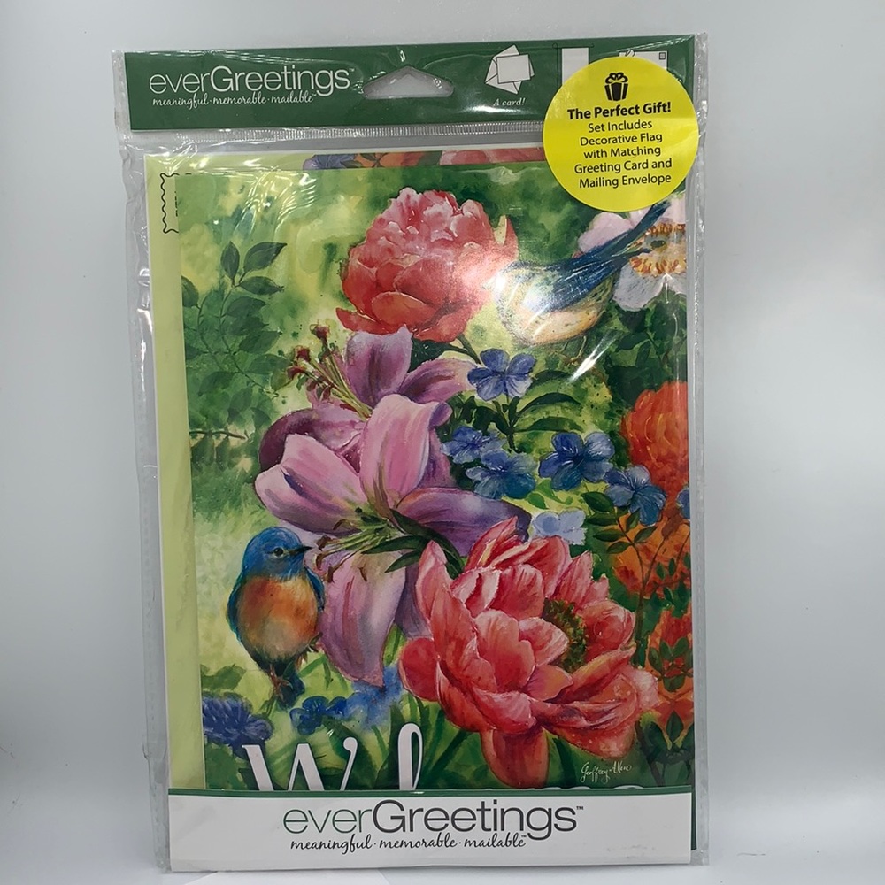 Mailable garden flag gift NIP or door decoration
